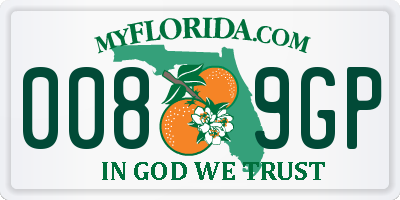 FL license plate 0089GP