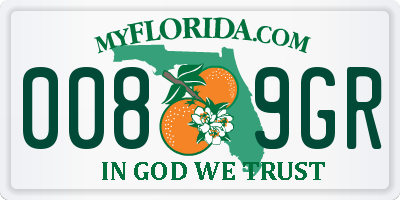 FL license plate 0089GR