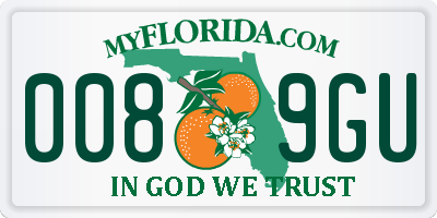 FL license plate 0089GU