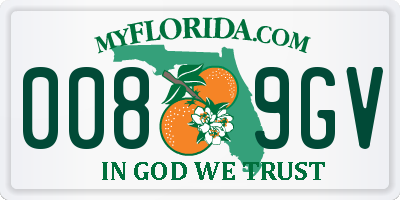 FL license plate 0089GV