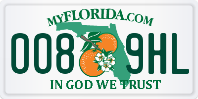 FL license plate 0089HL