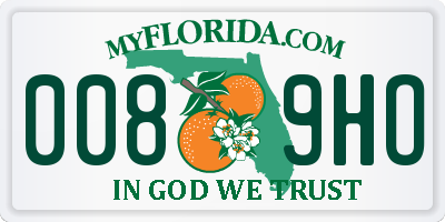 FL license plate 0089HO