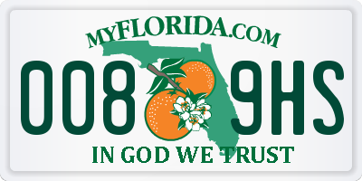 FL license plate 0089HS