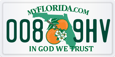 FL license plate 0089HV