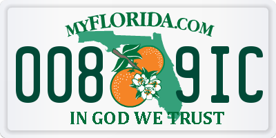 FL license plate 0089IC