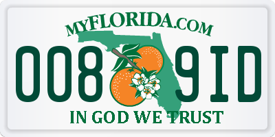 FL license plate 0089ID