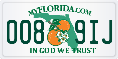 FL license plate 0089IJ