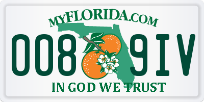 FL license plate 0089IV