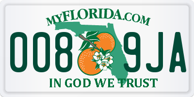 FL license plate 0089JA