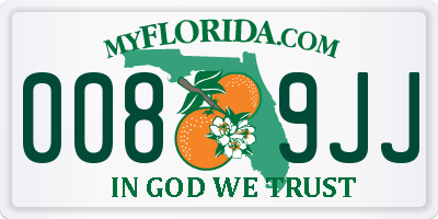 FL license plate 0089JJ