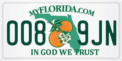 FL license plate 0089JN
