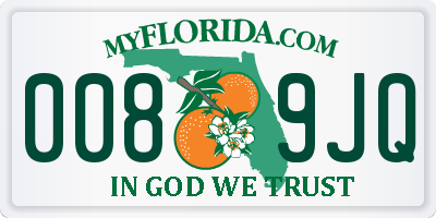 FL license plate 0089JQ