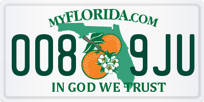 FL license plate 0089JU