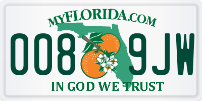 FL license plate 0089JW