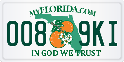 FL license plate 0089KI