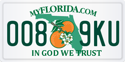 FL license plate 0089KU