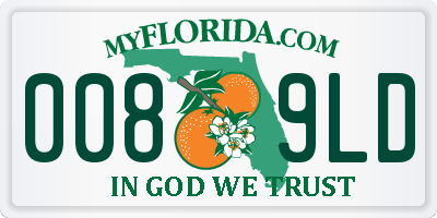 FL license plate 0089LD