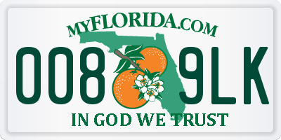 FL license plate 0089LK
