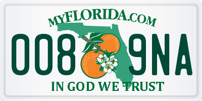FL license plate 0089NA