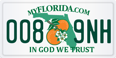 FL license plate 0089NH