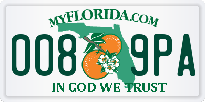 FL license plate 0089PA
