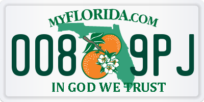 FL license plate 0089PJ