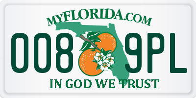 FL license plate 0089PL