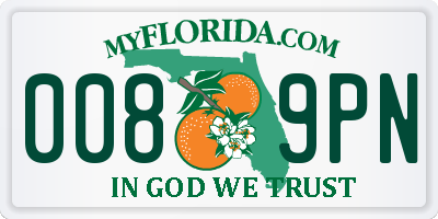 FL license plate 0089PN