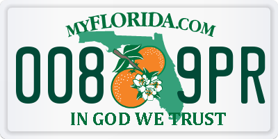 FL license plate 0089PR