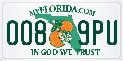 FL license plate 0089PU