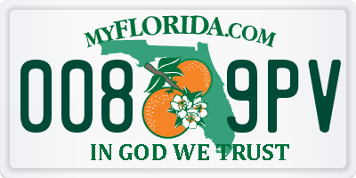 FL license plate 0089PV