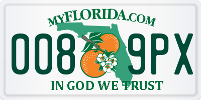 FL license plate 0089PX