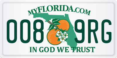 FL license plate 0089RG