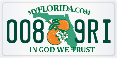 FL license plate 0089RI
