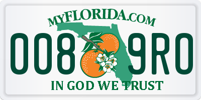 FL license plate 0089RO