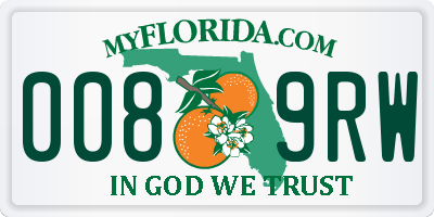FL license plate 0089RW