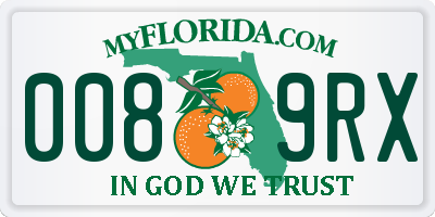 FL license plate 0089RX