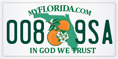 FL license plate 0089SA