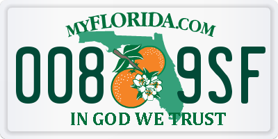 FL license plate 0089SF