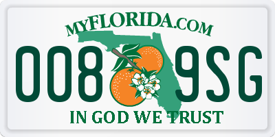 FL license plate 0089SG