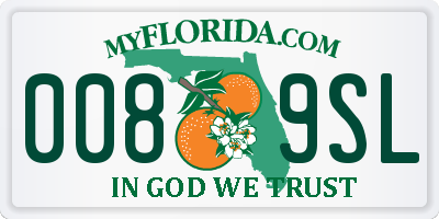 FL license plate 0089SL