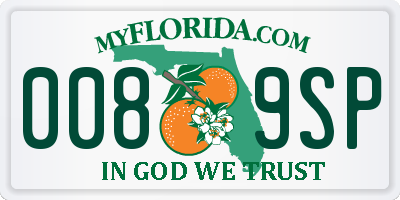 FL license plate 0089SP