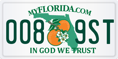 FL license plate 0089ST