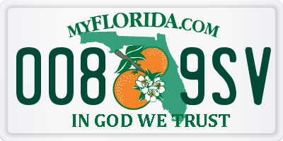 FL license plate 0089SV
