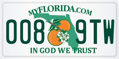 FL license plate 0089TW