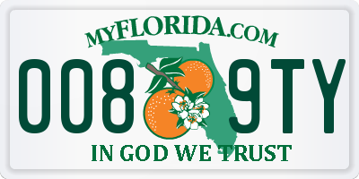FL license plate 0089TY