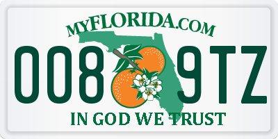 FL license plate 0089TZ
