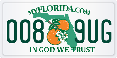FL license plate 0089UG