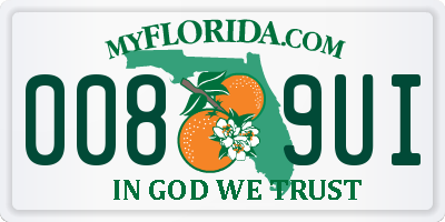 FL license plate 0089UI