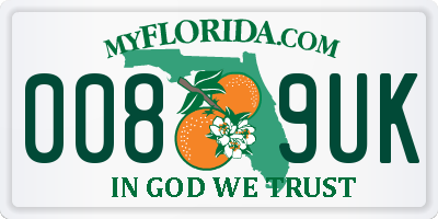 FL license plate 0089UK